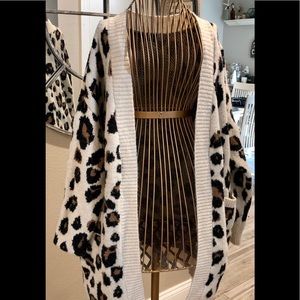 Cheetah print sweater jacket
